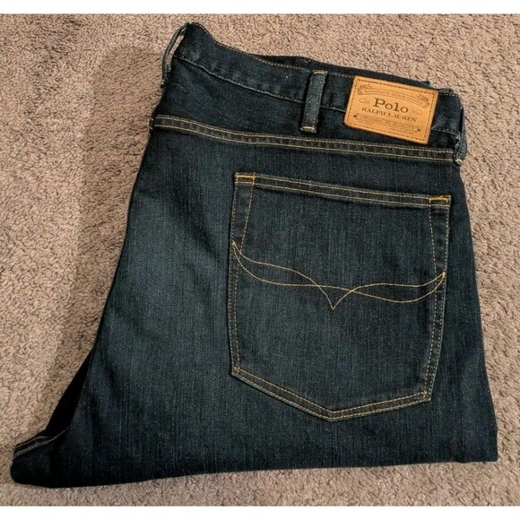 Polo Ralph Lauren Varrick Slim Straight Blue Denim Jeans Men's 42x32 - Picture 1 of 7